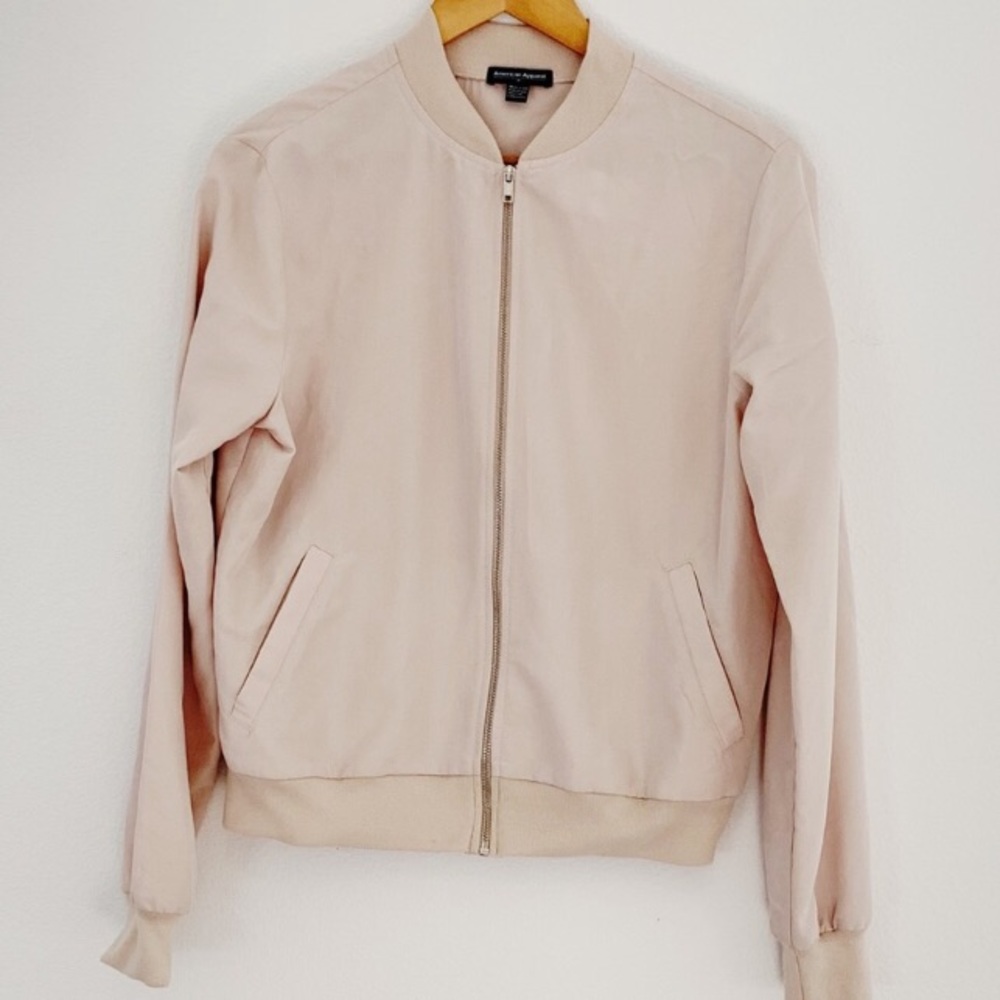 Soft zip up bomber jacket cream / beige NWT - Picture 3 of 7